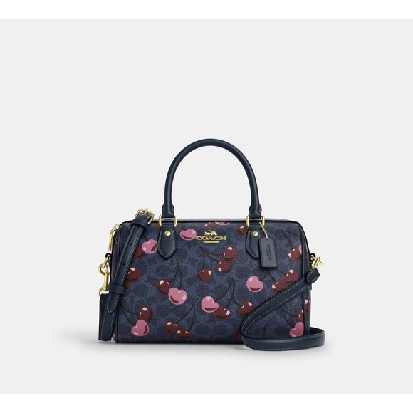 Coach Rowan Satchel Bag In Signature Canvas With Cherry Print CY692 - Picture 4 of 15